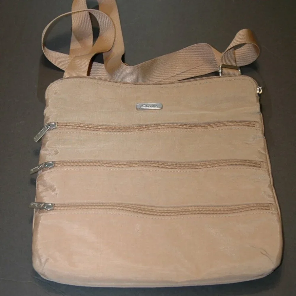 Clarks Beige Tan Casual Crossbody Purse Bag
